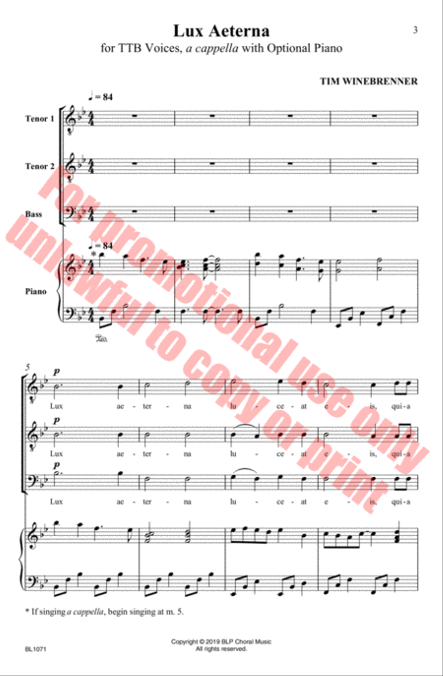 Lux Aeterna TTB scores gallery preview page 4