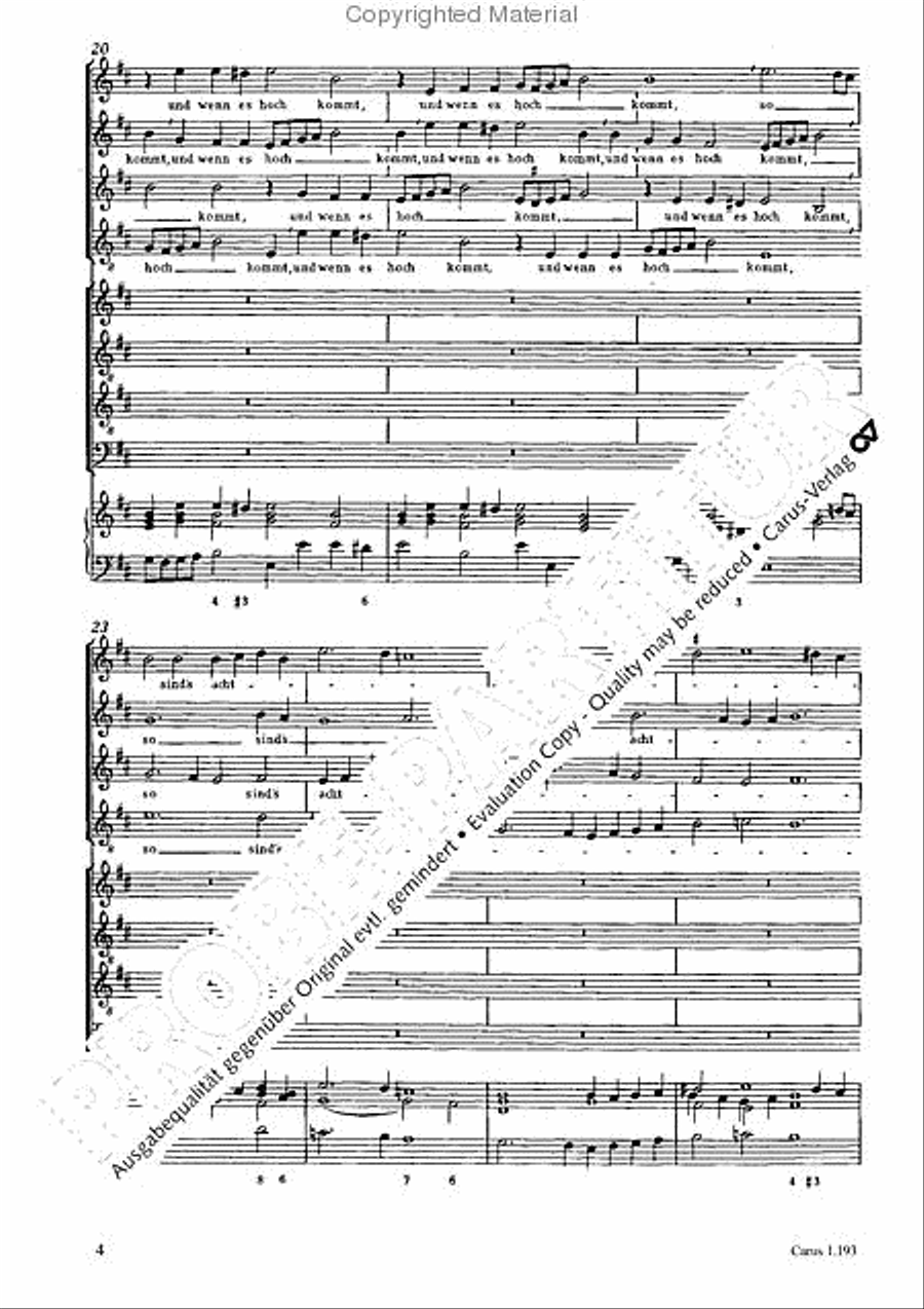 Unser Leben wahret siebzig Jahr Choir scores gallery preview page 5