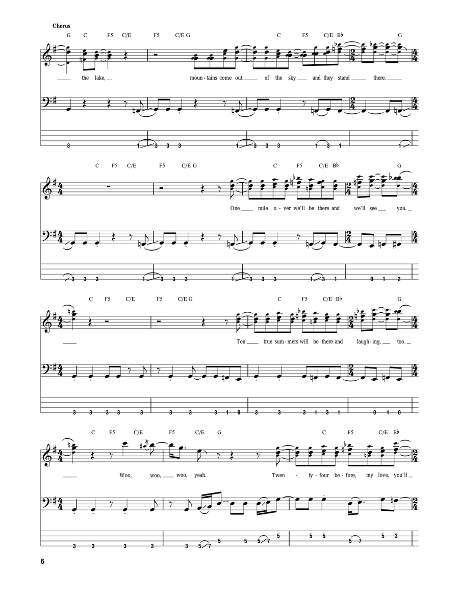 Roundabout Bass Guitar Tablature scores gallery preview page 6