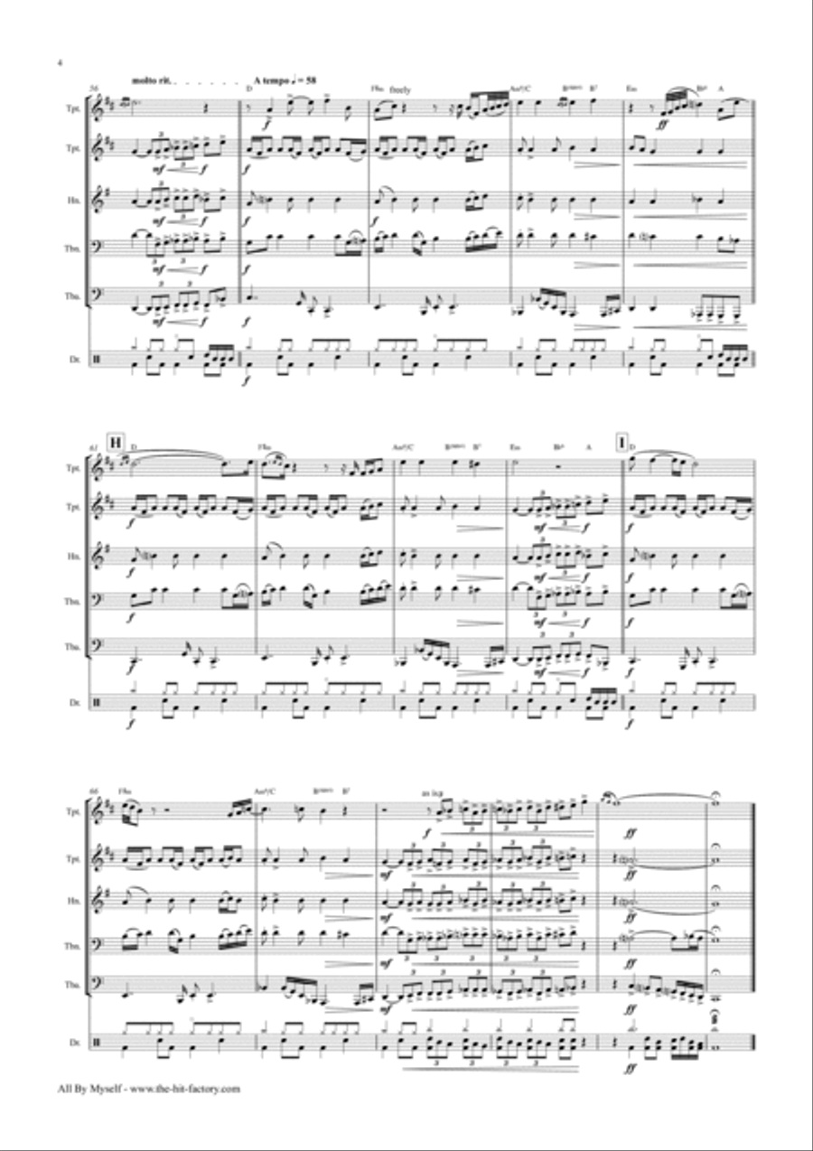 All By Myself Horn scores gallery preview page 4