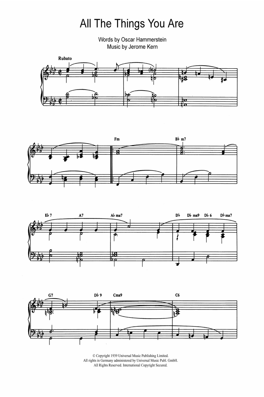 All The Things You Are Piano Solo scores gallery preview page 1
