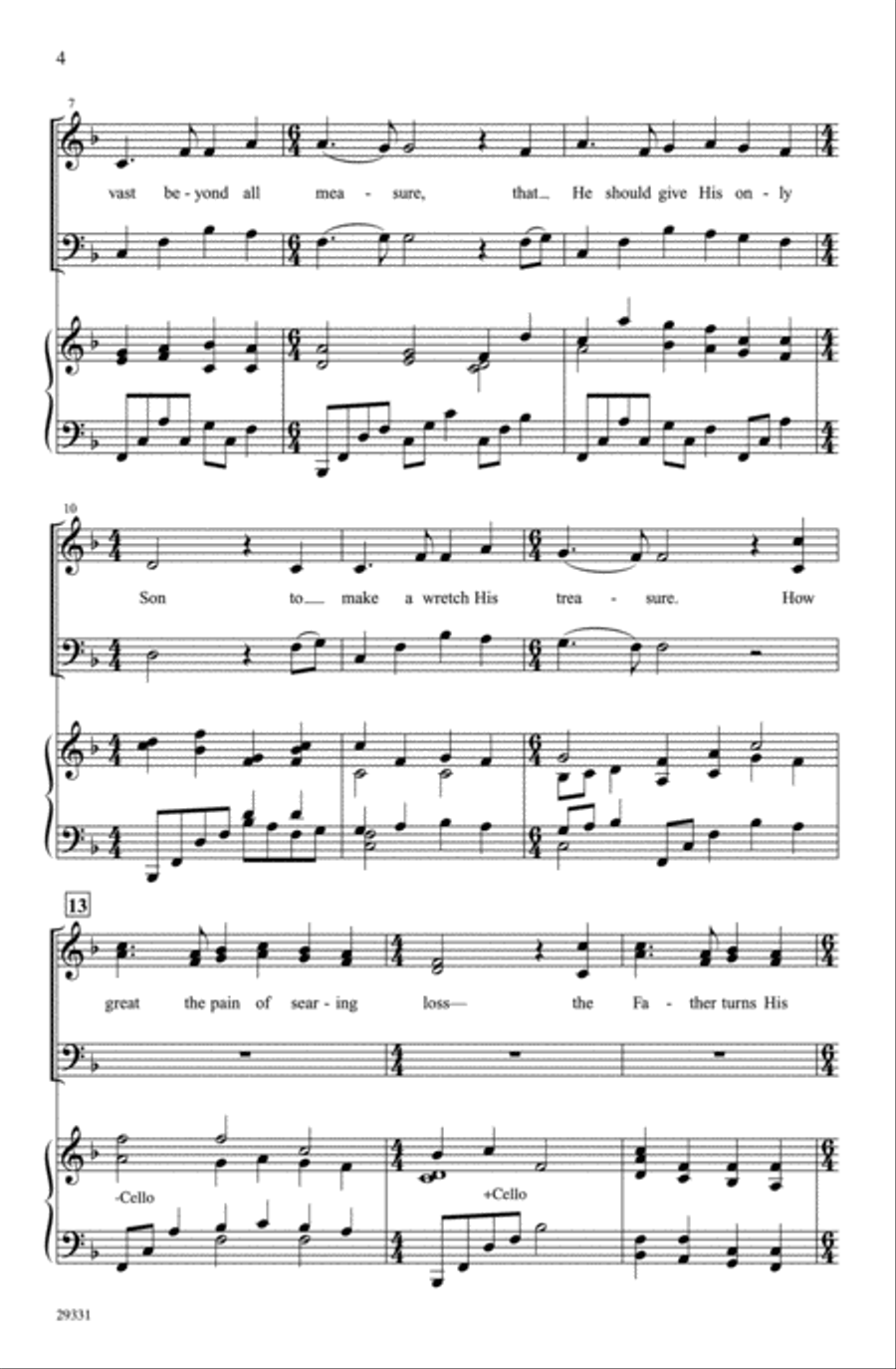 How Deep the Father's Love for Us 4-Part scores gallery preview page 3