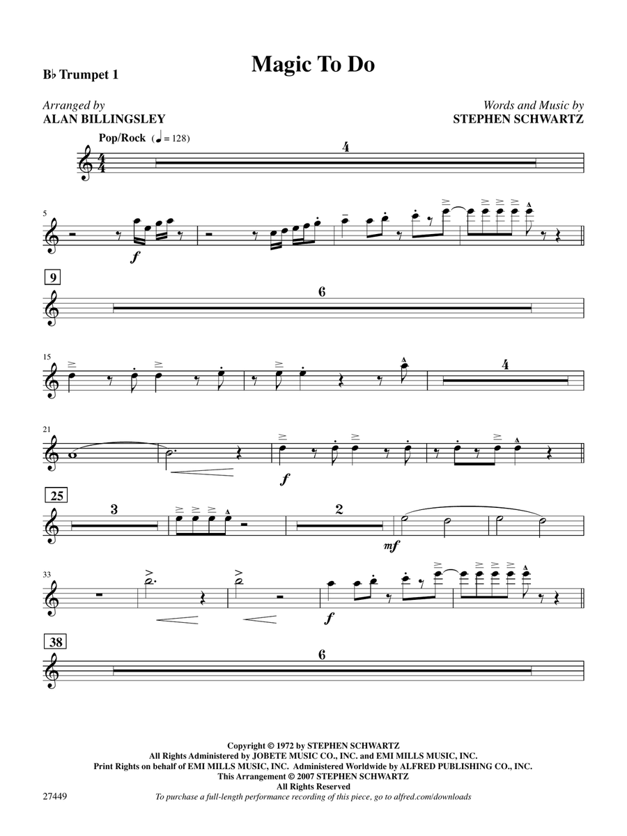 Magic to Do (from Pippin): 1st B-flat Trumpet