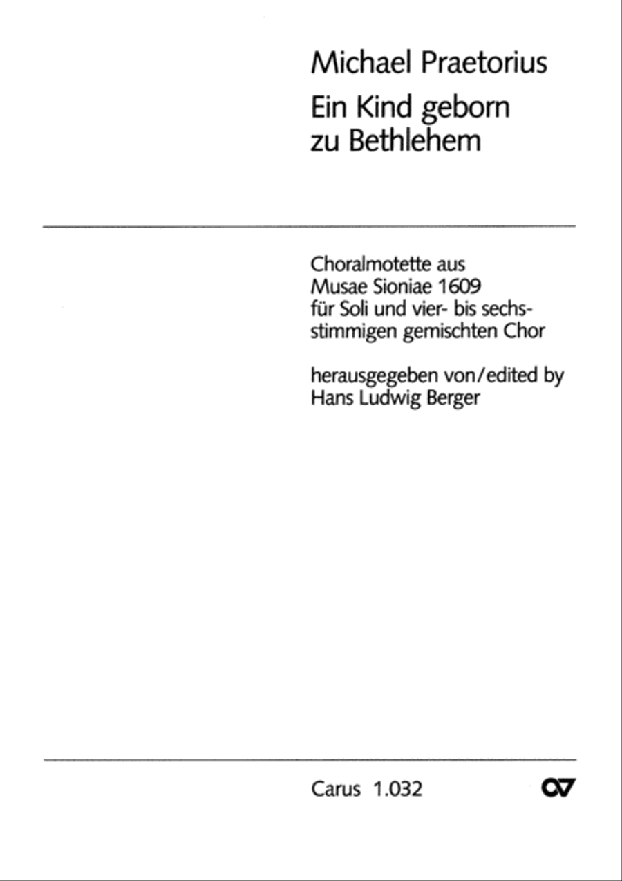 A babe is born in Bethlehem (Ein Kind geborn zu Bethlehem) Choir scores gallery preview page 2