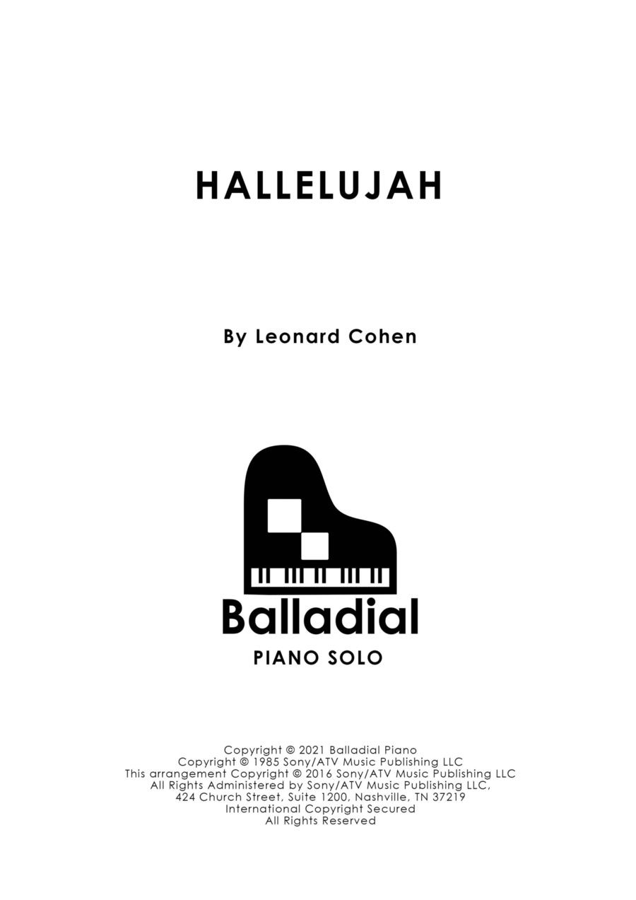 Hallelujah Easy Piano scores gallery preview page 1