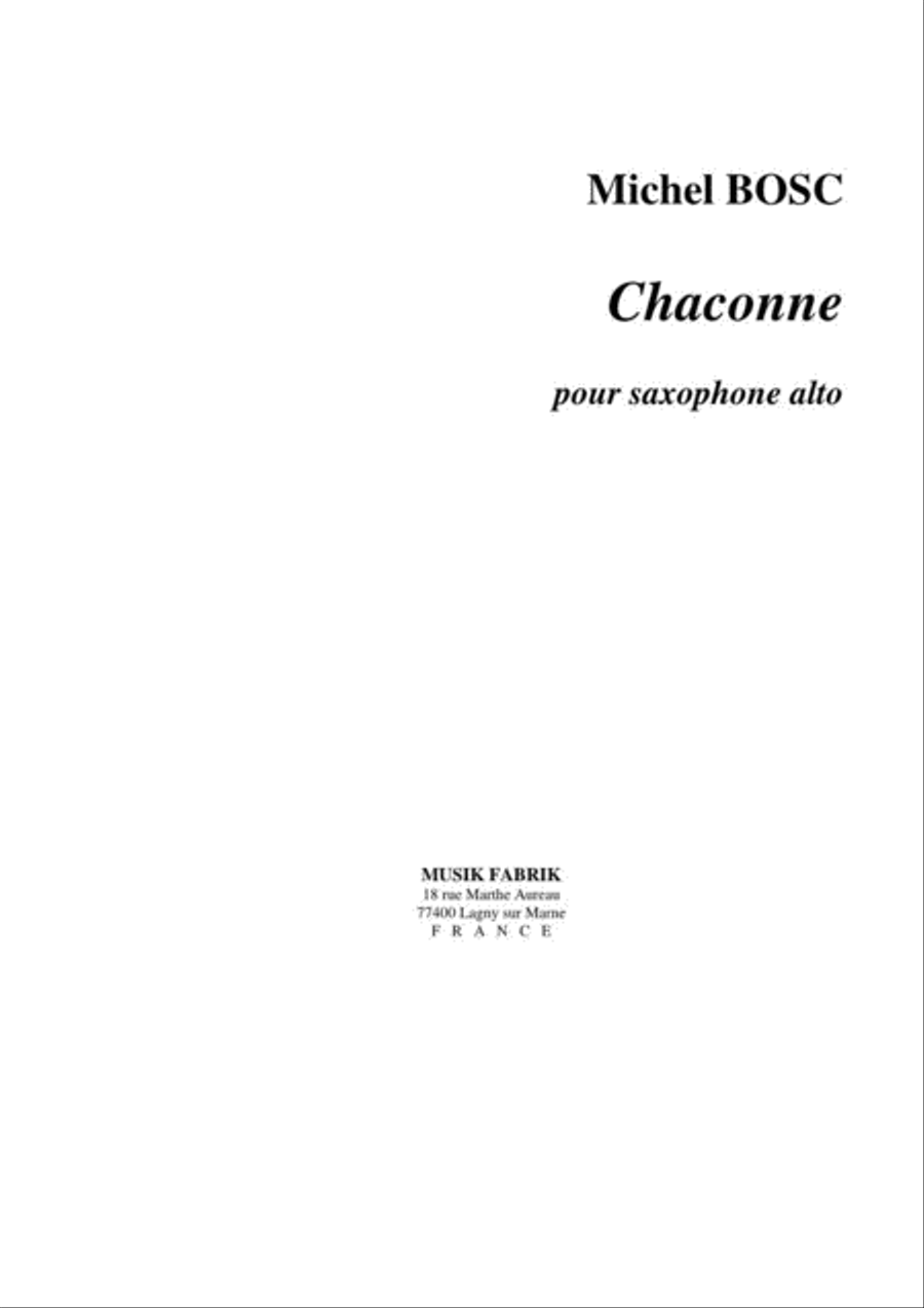 Chaconne Chaconne Alto Saxophone scores gallery preview page 1