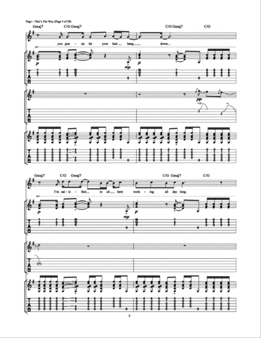That's the Way Guitar Tablature scores gallery preview page 5