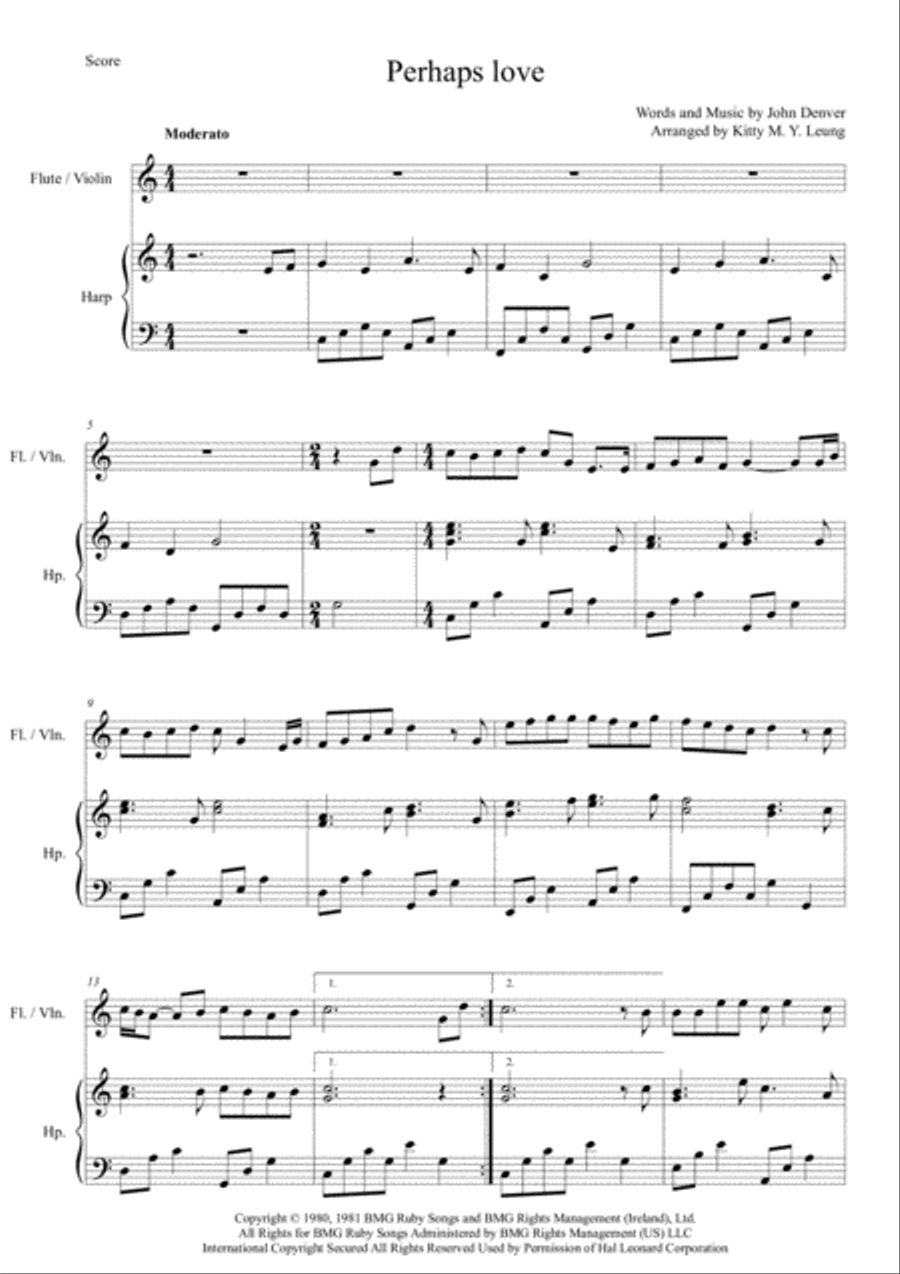 Perhaps Love Perhaps Love Small Ensemble scores gallery preview page 2