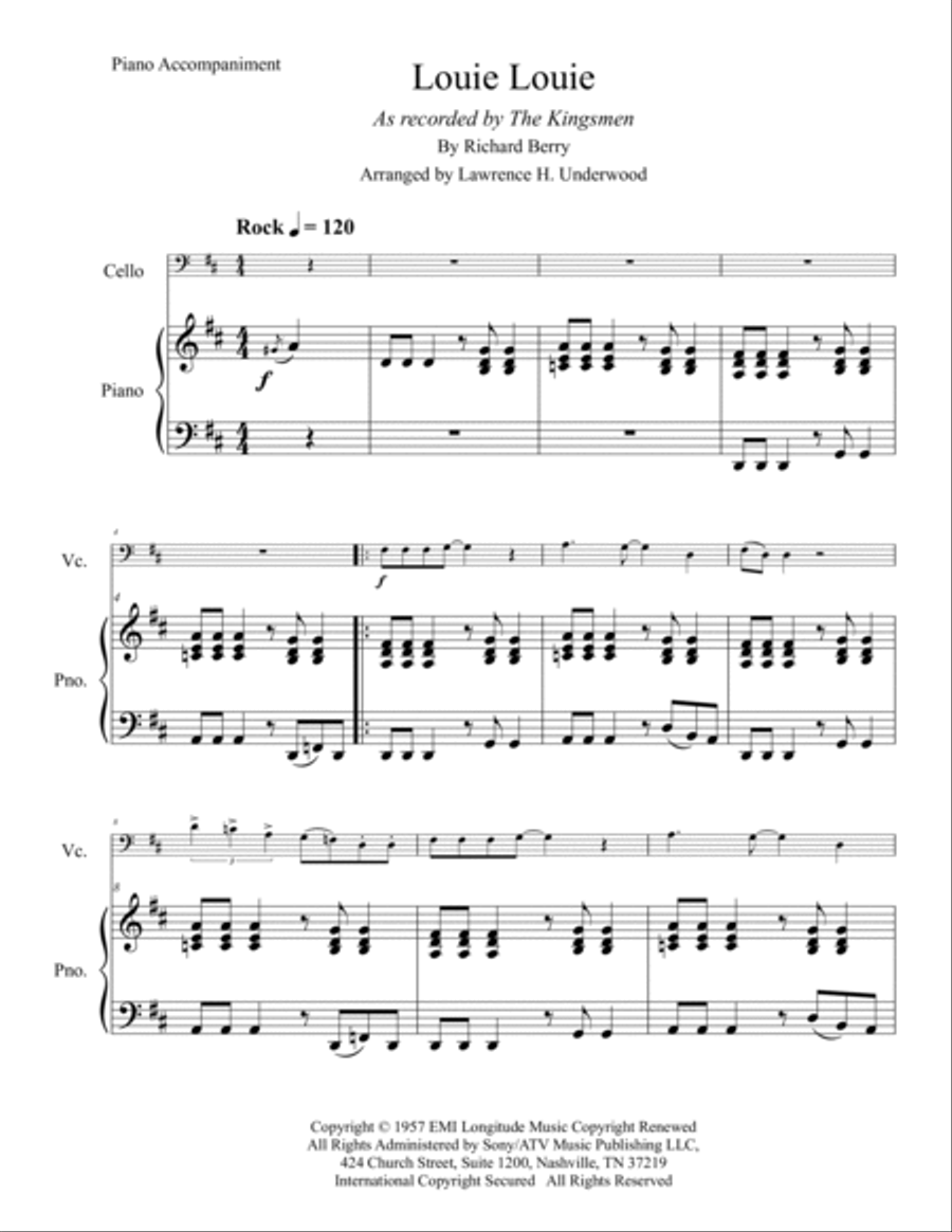 Louie, Louie Piano scores gallery preview page 2
