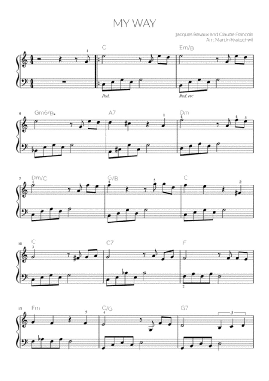 My Way Easy Piano scores gallery preview page 1