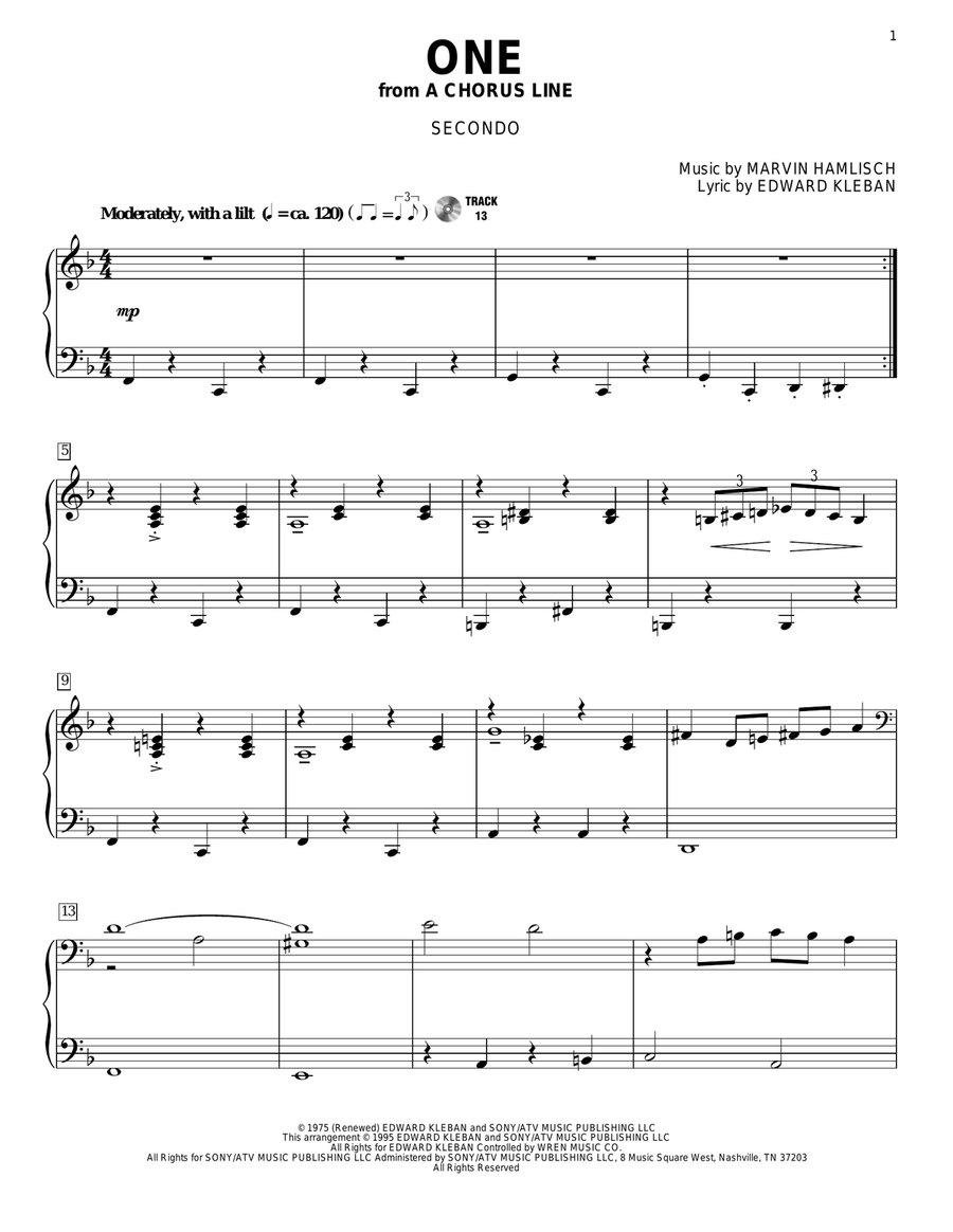 One One Piano Duet scores gallery preview page 1