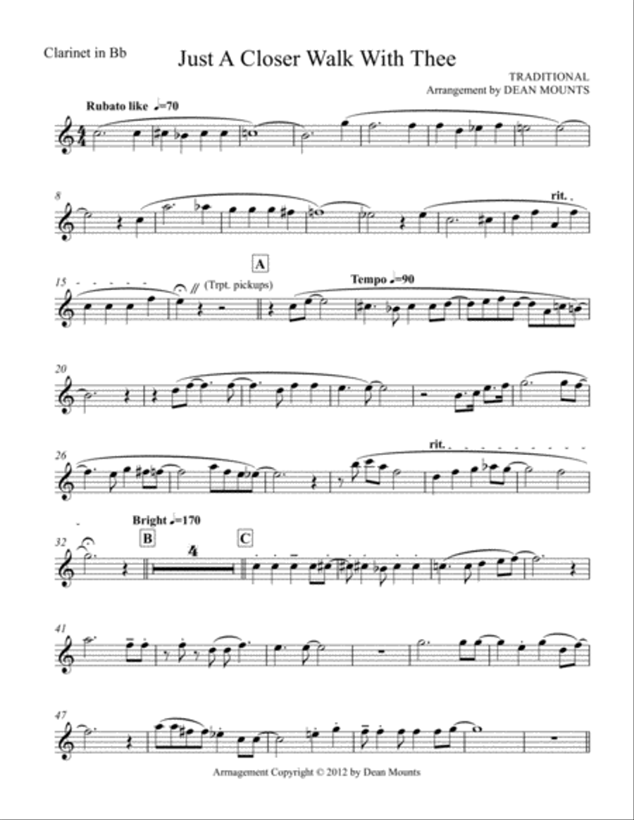Just A Closer Walk With Thee Jazz Ensemble scores gallery preview page 5