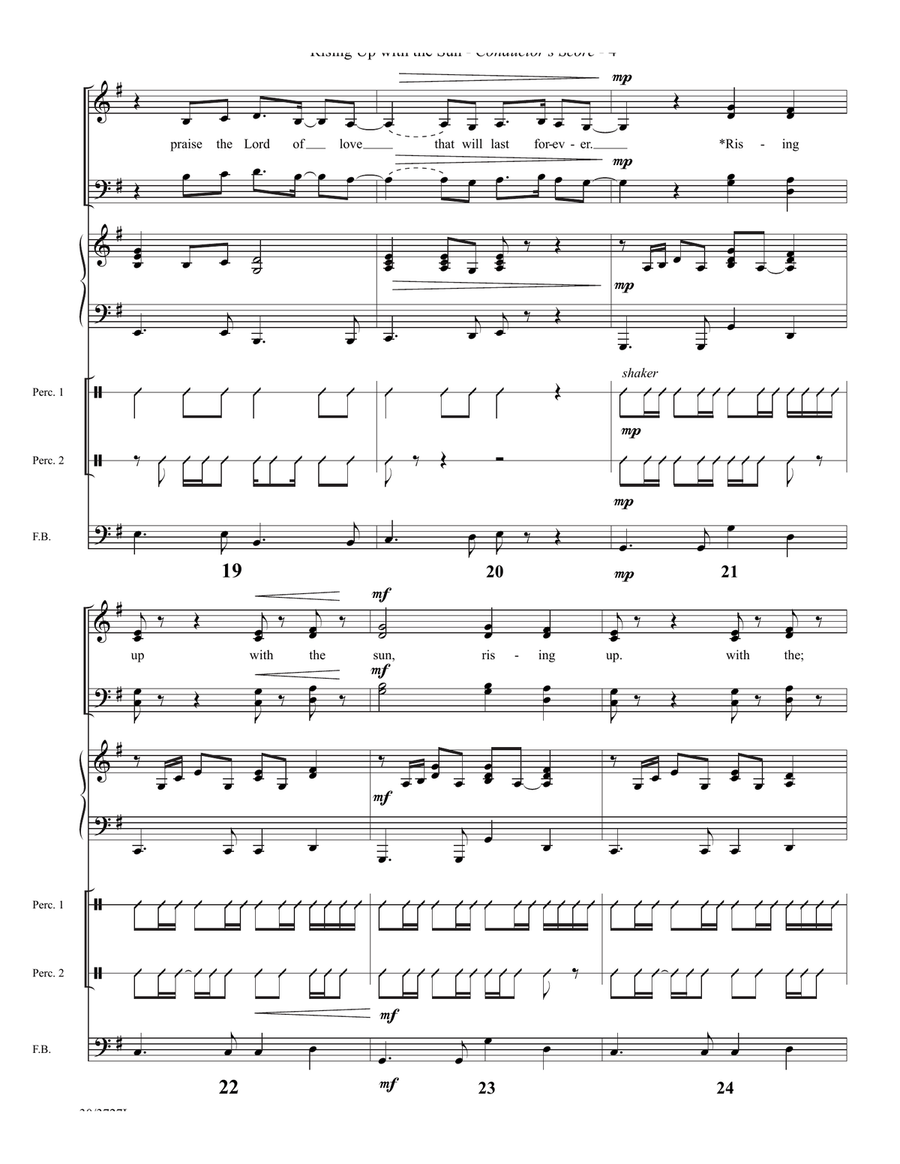 Rising Up with the Sun - Bass and Percussion Score and Parts (Digital Download) Percussion scores gallery preview page 6