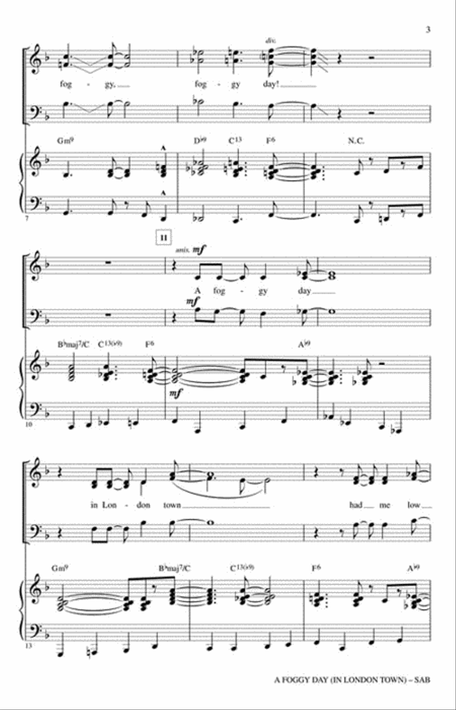 A Foggy Day (In London Town) 3-Part scores gallery preview page 3