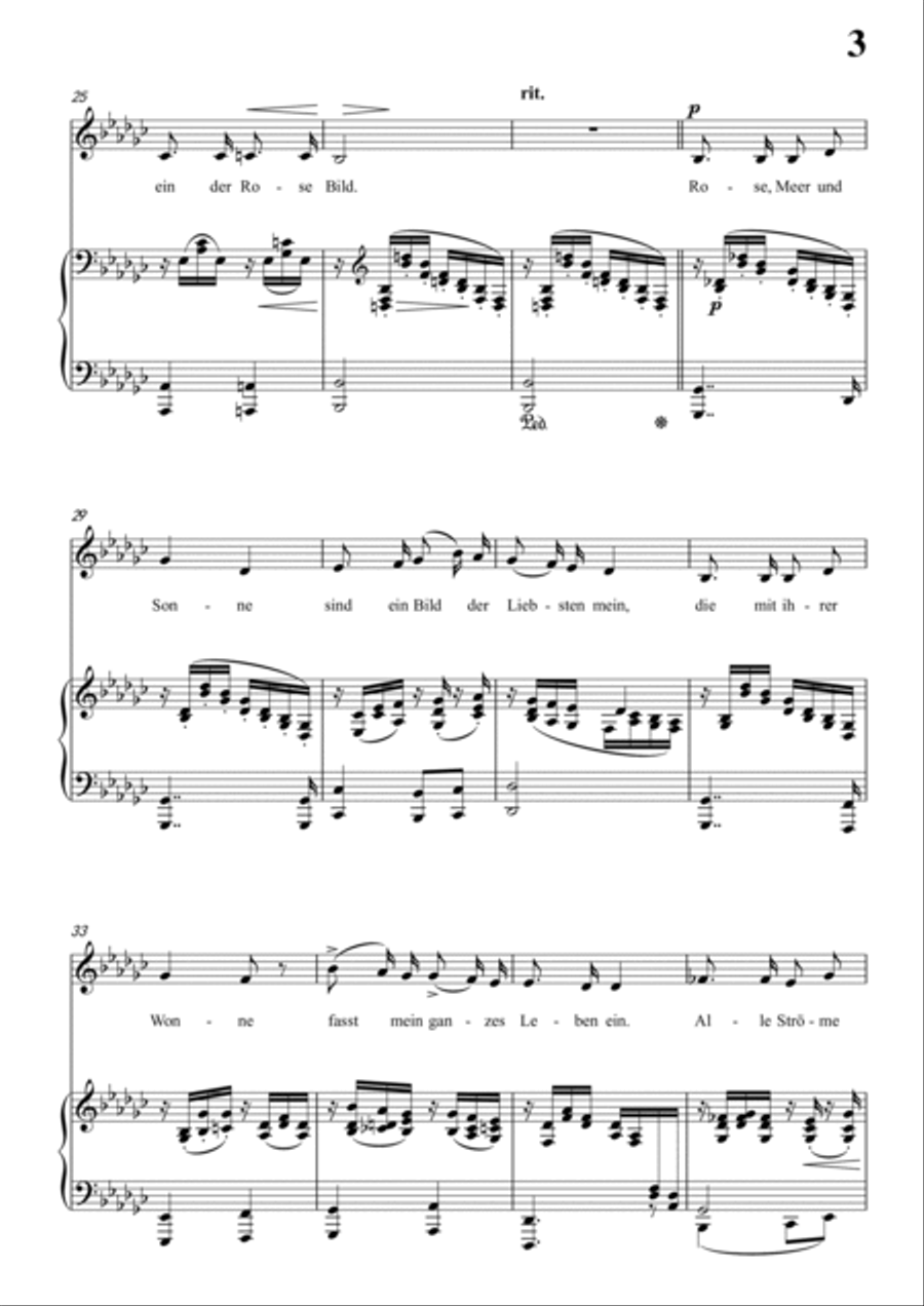 Schumann-Rose,Meer und Sonne in G♭ Major for Voice and Piano Voice Solo scores gallery preview page 4