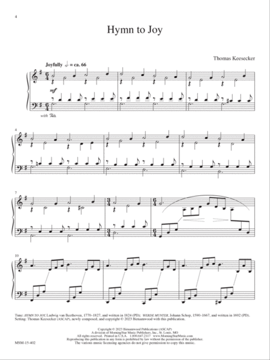 Hymn to Joy Piano Solo scores gallery preview page 4