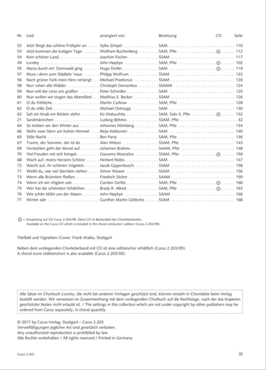 Loreley. Folk songs for choir (Loreley. Volkslieder fur Chor) Choir scores gallery preview page 4