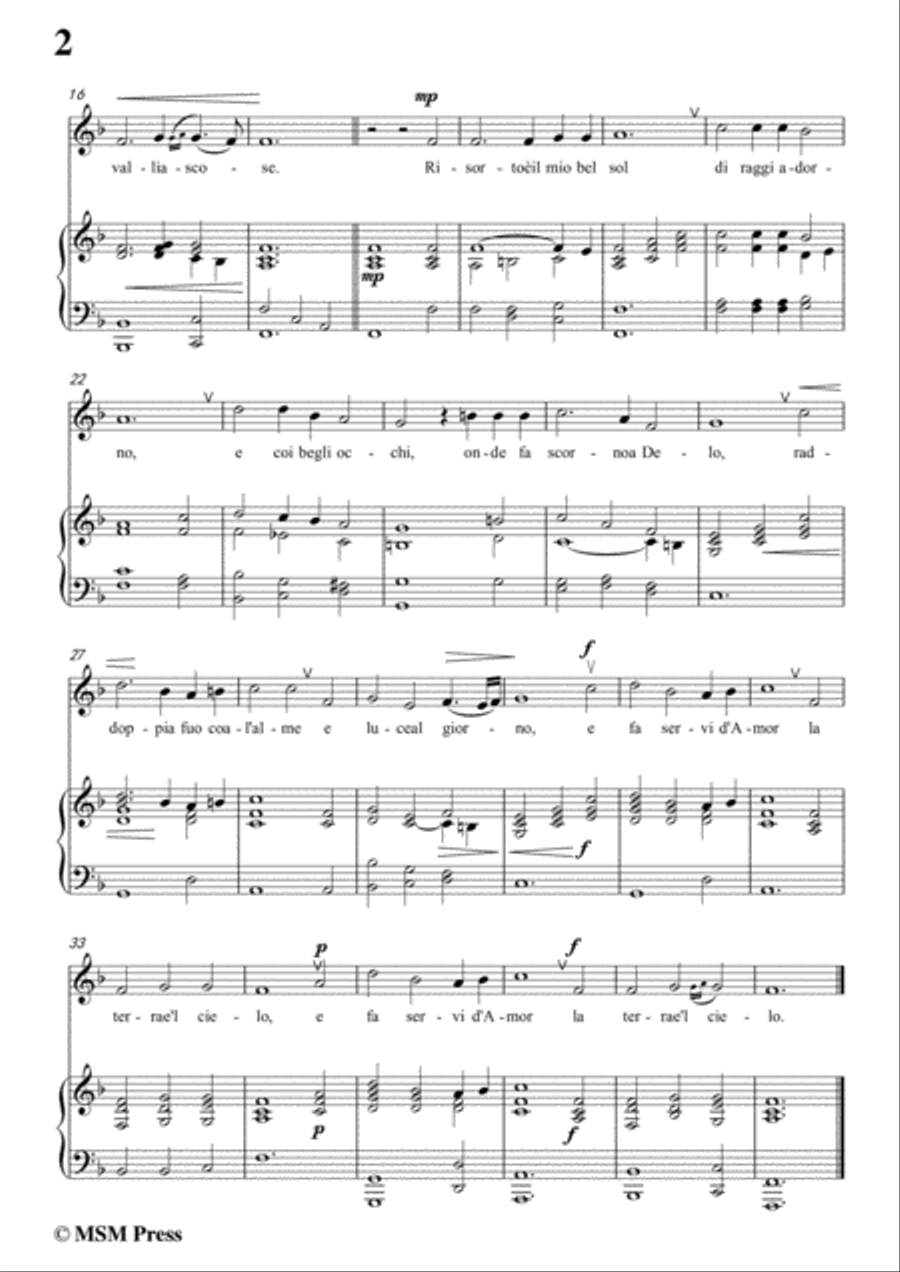 Peri-Gioite al canto mio in F Major,ver.1,from 'Euridice',for Voice and Piano Voice Solo scores gallery preview page 4
