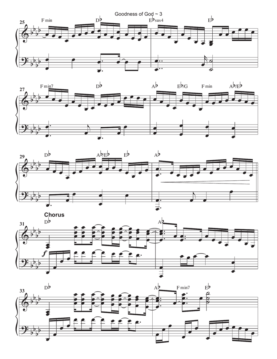 Goodness Of God Piano Solo scores gallery preview page 4