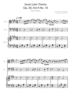 Swan Lake (theme) - Tchaikovsky - Cello and Viola Duet w/ Piano Accompaniment