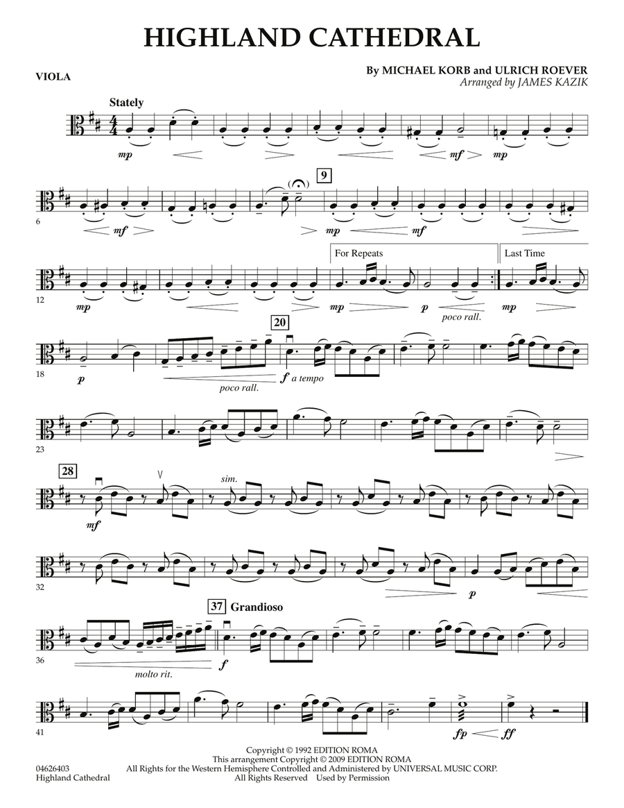 Highland Cathedral - Viola Orchestra scores gallery preview page 1