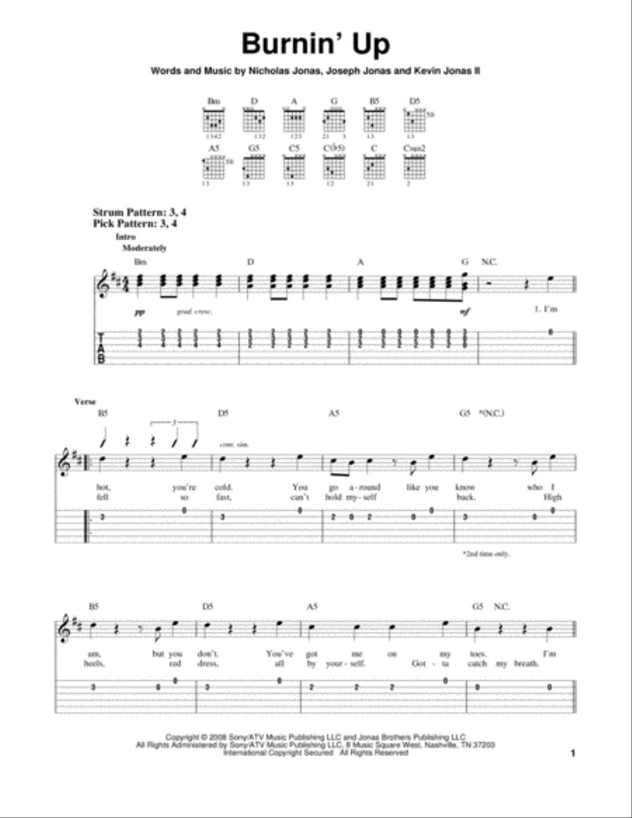 Burnin' Up Acoustic Guitar scores gallery preview page 1