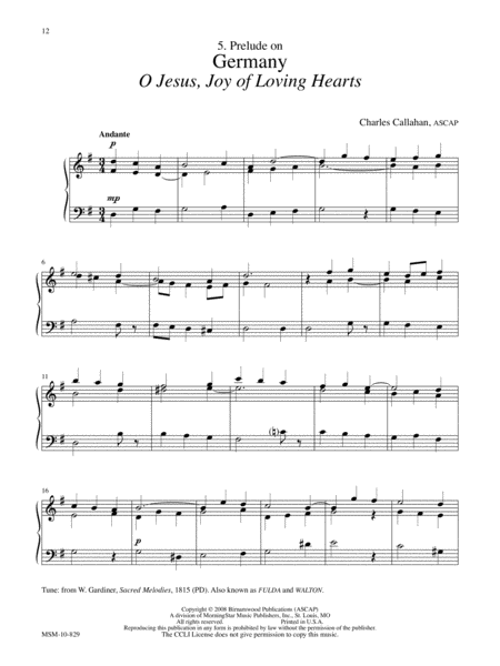 In Communion 40 Hymntune Meditations for Organ, Piano, or Keyboard by Charles E. Callahan Jr. Organ - Sheet Music