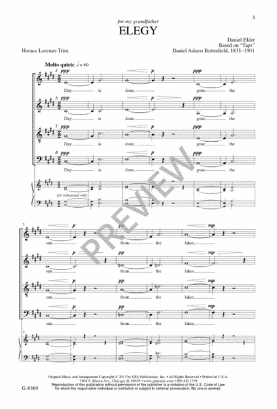 Elegy Elegy 4-Part scores gallery preview page 3