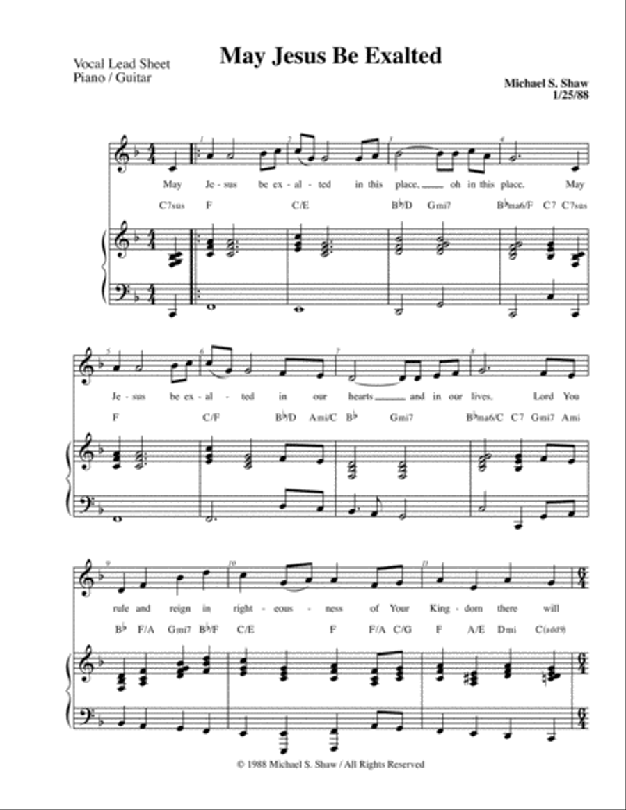 May Jesus Be Exalted Voice scores gallery preview page 2