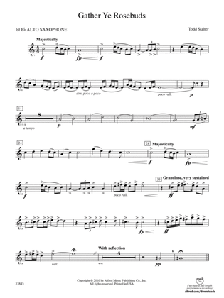 Gather Ye Rosebuds: E-flat Alto Saxophone