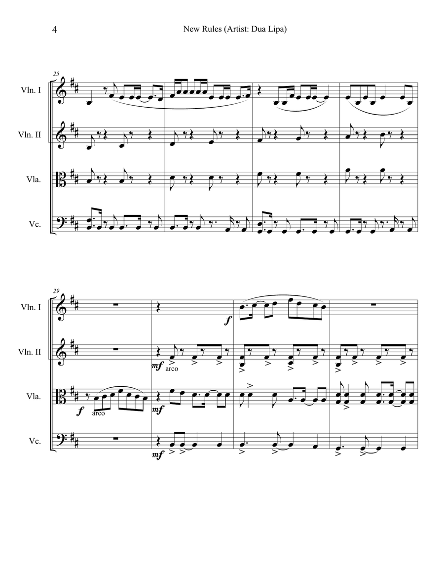 New Rules String Quartet scores gallery preview page 4