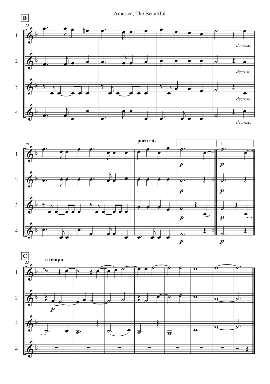 America, The Beautiful Horn scores gallery preview page 2