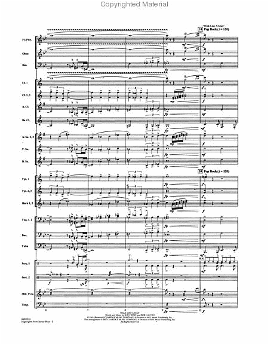Highlights from “Jersey Boys” Concert Band scores gallery preview page 3