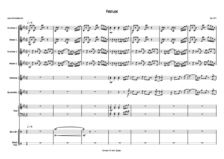 Fireflies Percussion Ensemble scores gallery preview page 1