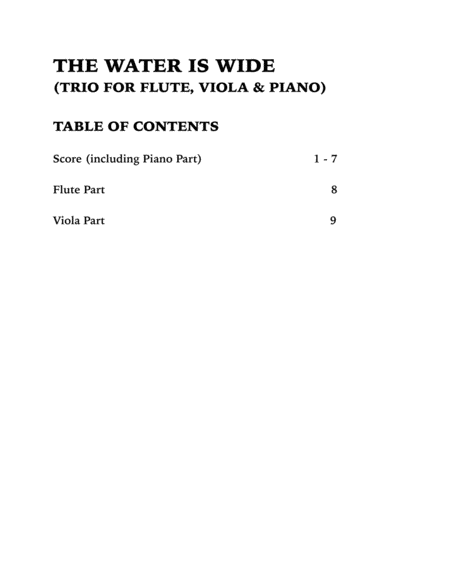 The Water is Wide (Trio for Flute, Viola and Piano) image number null