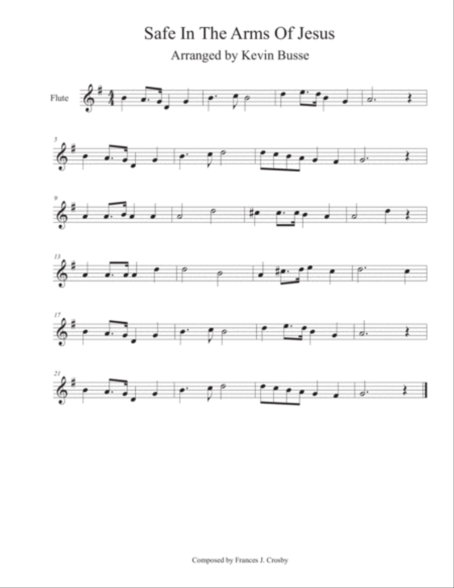 Safe In The Arms Of Jesus - Flute Flute Solo scores gallery preview page 1