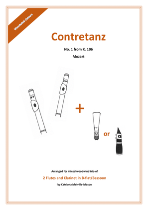 Book cover for Contretanz No. 1 from K106 (2 flutes and clarinet/bassoon)