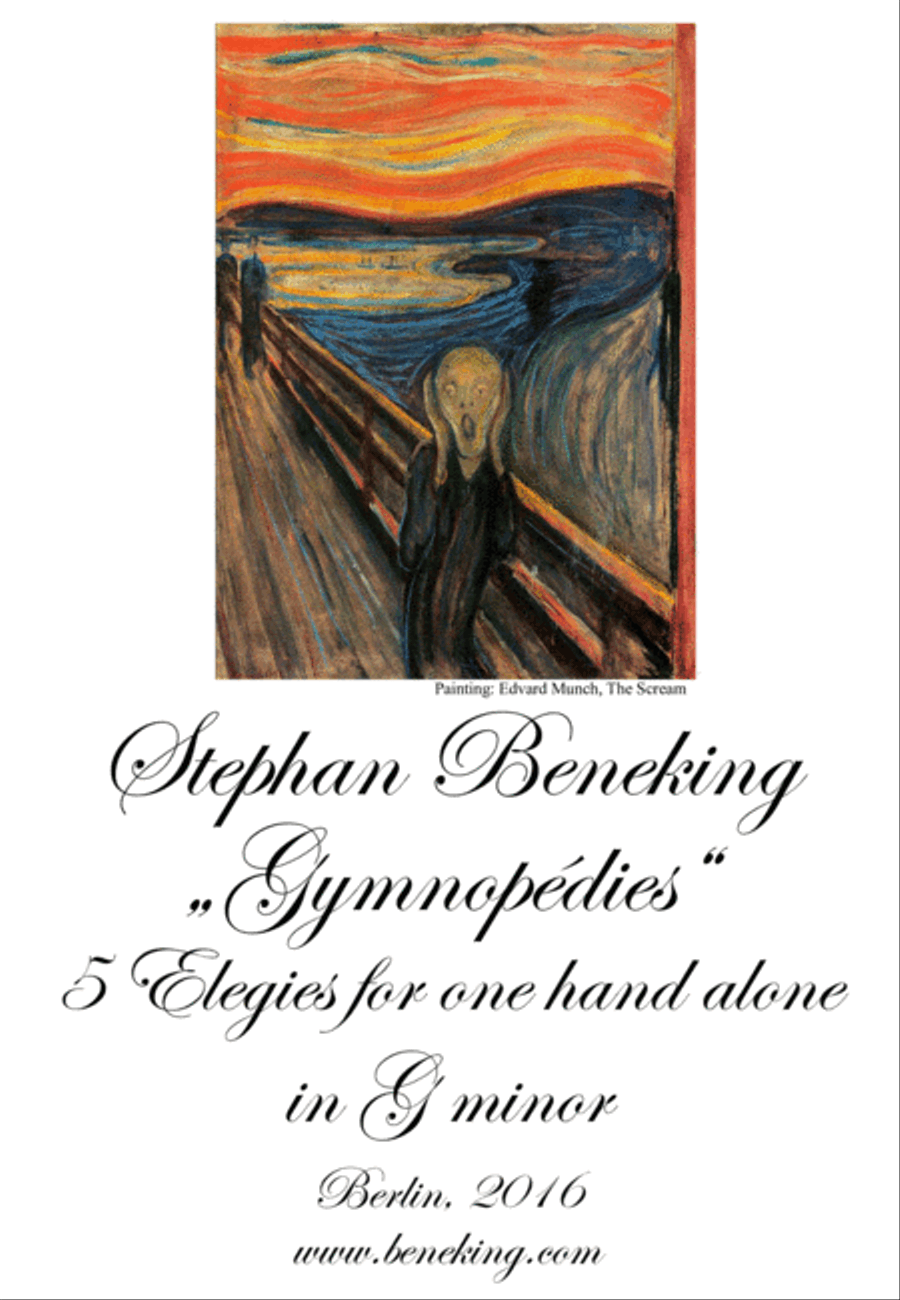 Gymnopedies - 5 Elegies for one Hand alone Piano Method scores gallery preview page 1