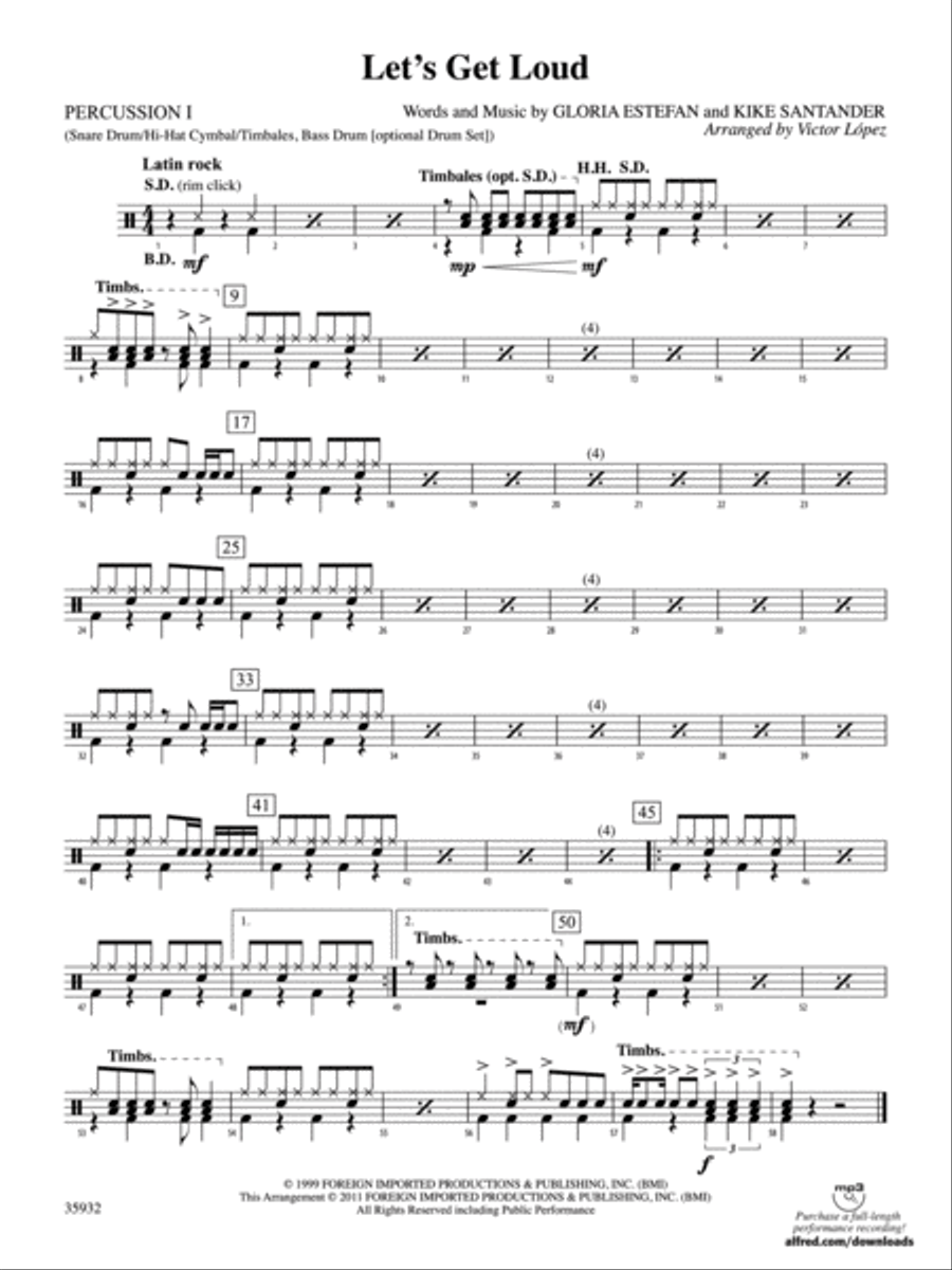 Let's Get Loud: 1st Percussion Full Orchestra scores gallery preview page 1