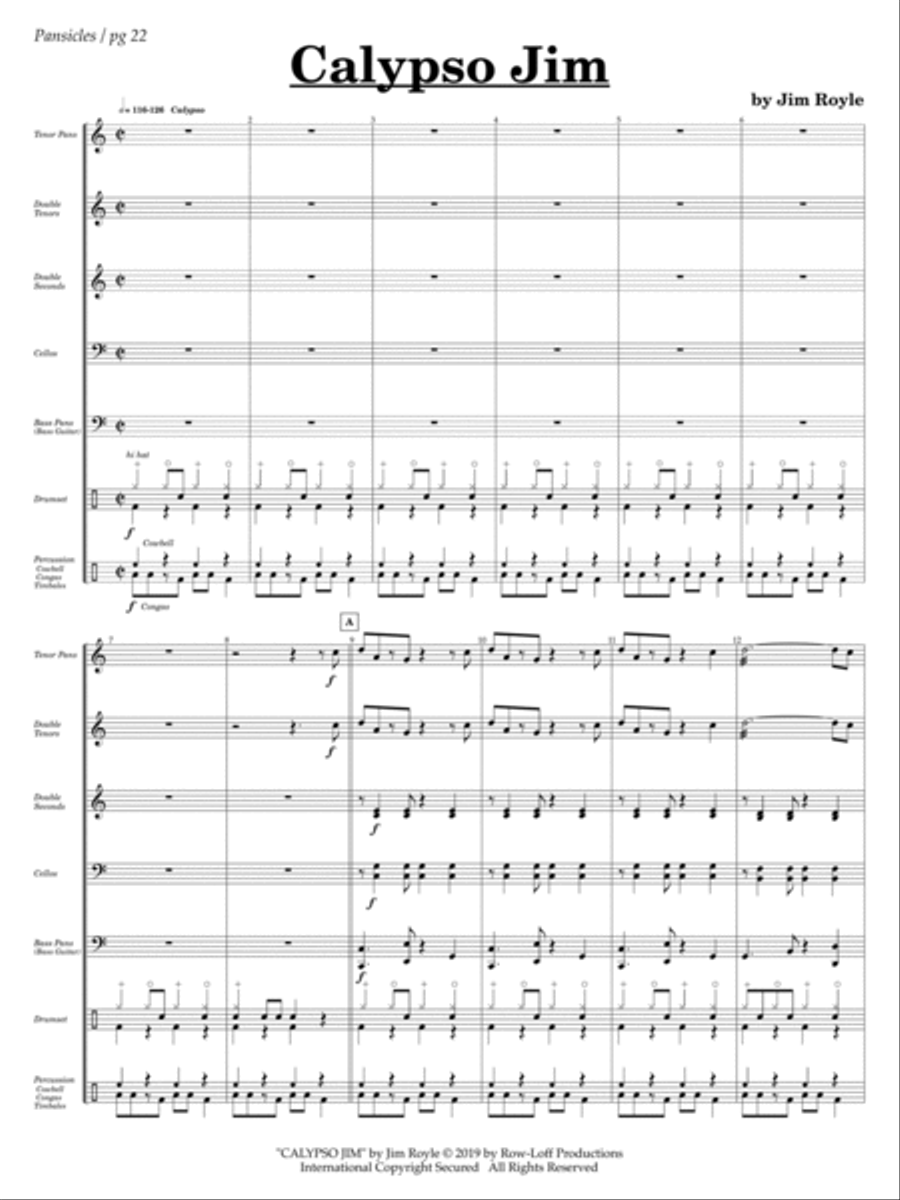 Pansicles - 7 Steel Pan Ensembles for 7 - 9 players Steel Pan scores gallery preview page 12