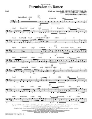 Permission To Dance (arr. Roger Emerson) - Bass