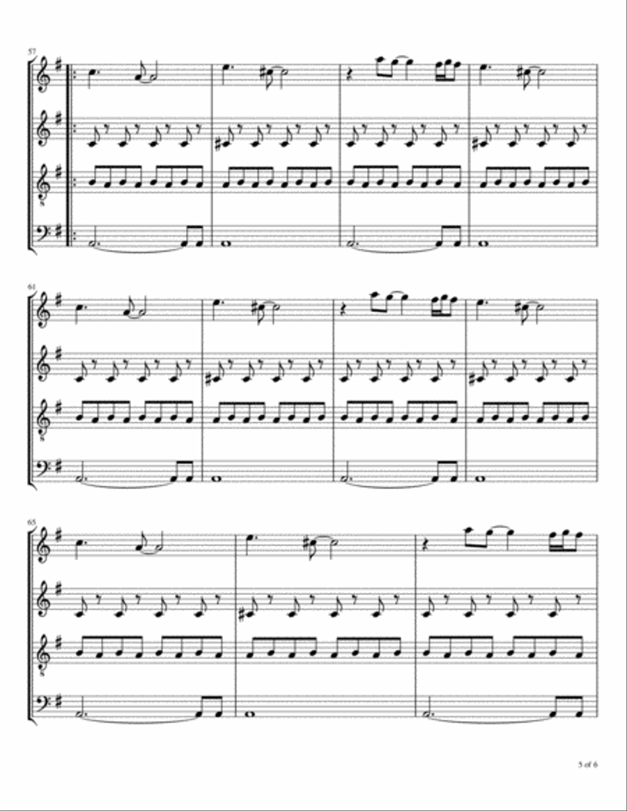 Sail On Woodwind Quartet scores gallery preview page 6