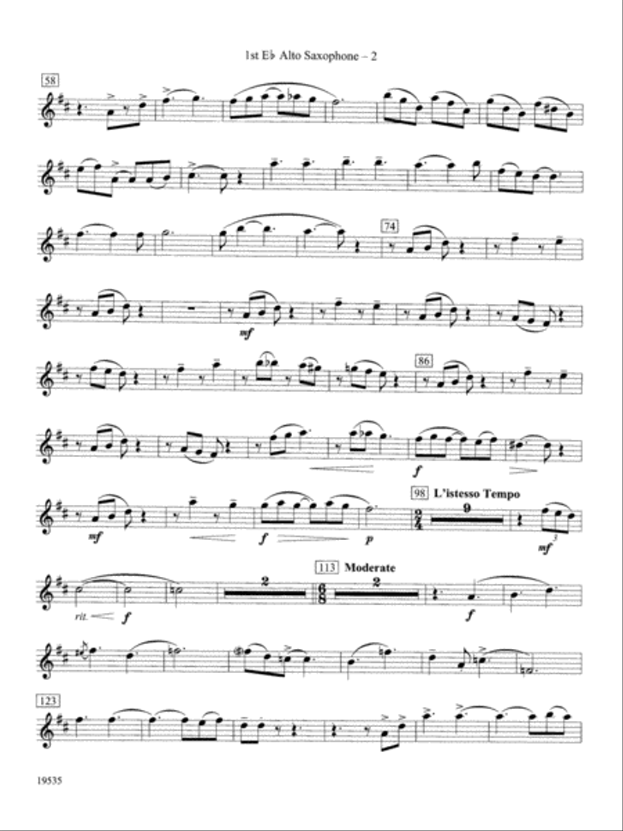 Fantasy on an African-American Spiritual: E-flat Alto Saxophone Concert Band scores gallery preview page 2