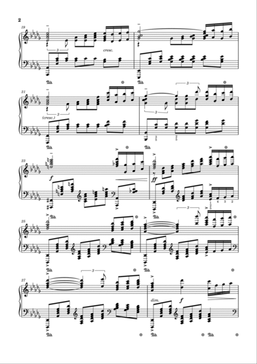 18th Variation - Rhapsody on a Theme of Paganini - Rachmaninoff - For Piano Solo (Advanced) Piano Solo scores gallery preview page 2