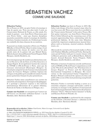 Book cover for Comme une Saudade