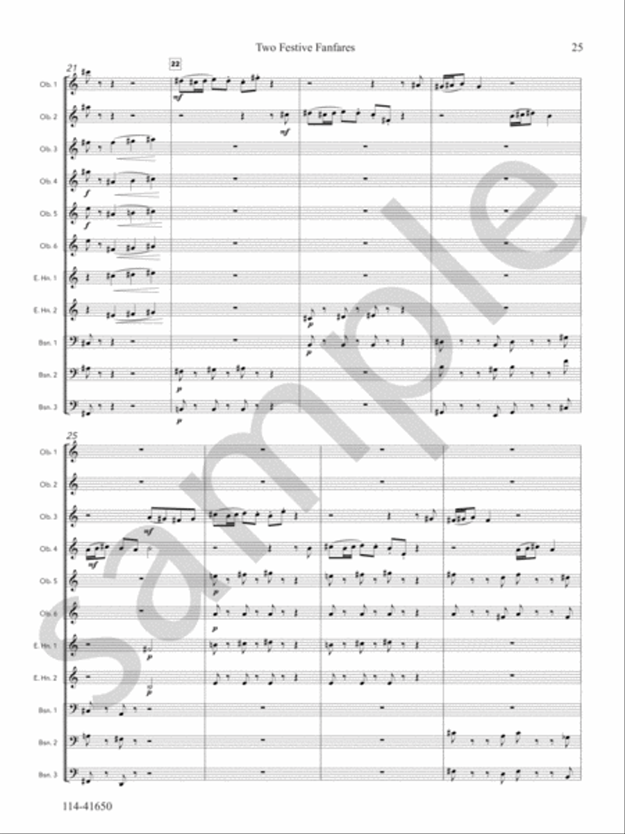 Two Festive Fanfares Chamber Music scores gallery preview page 14