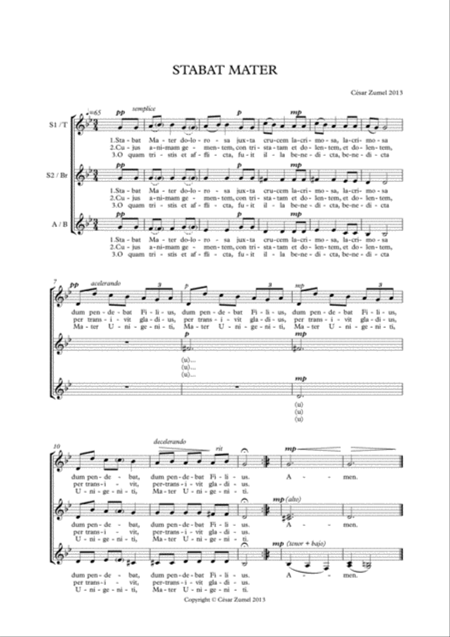 Stabat Mater VL 4-Part scores gallery preview page 1
