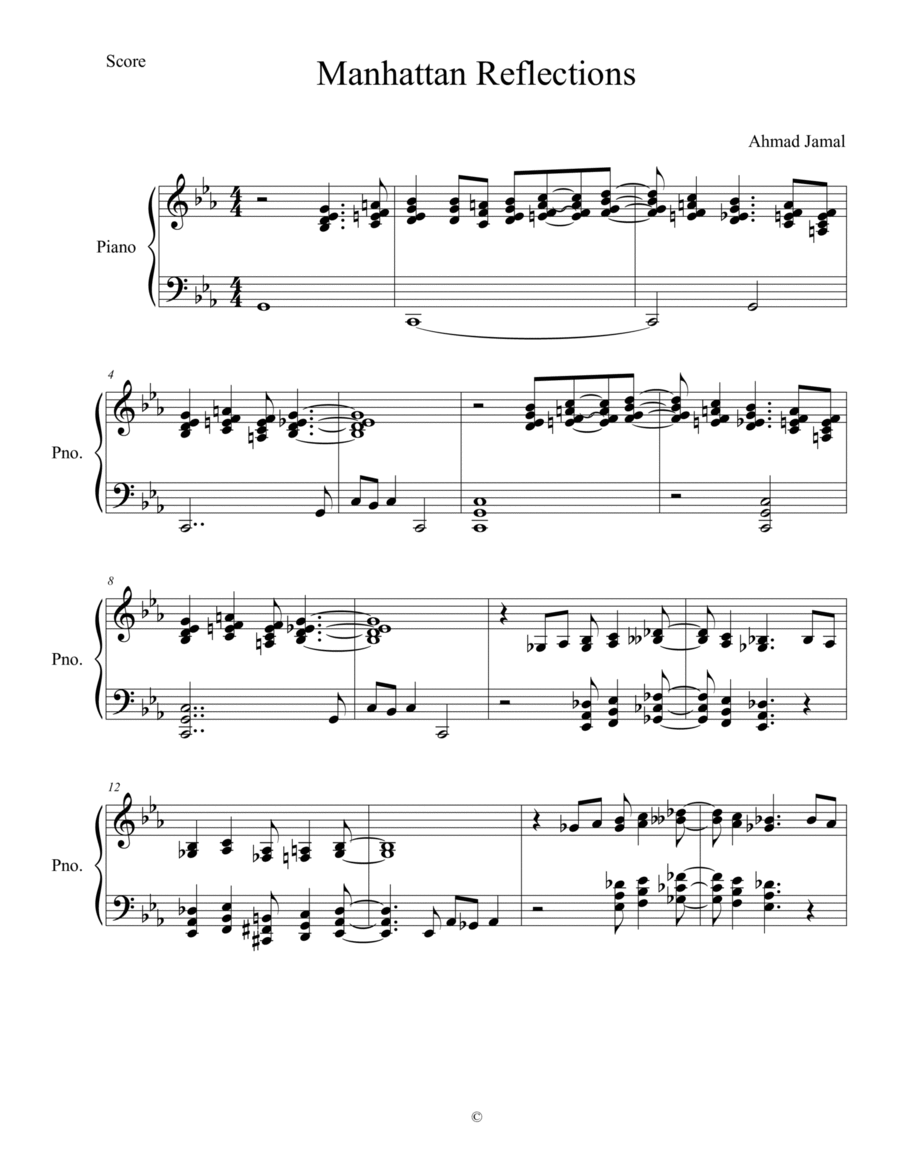 Manhattan Reflections Piano Solo scores gallery preview page 1