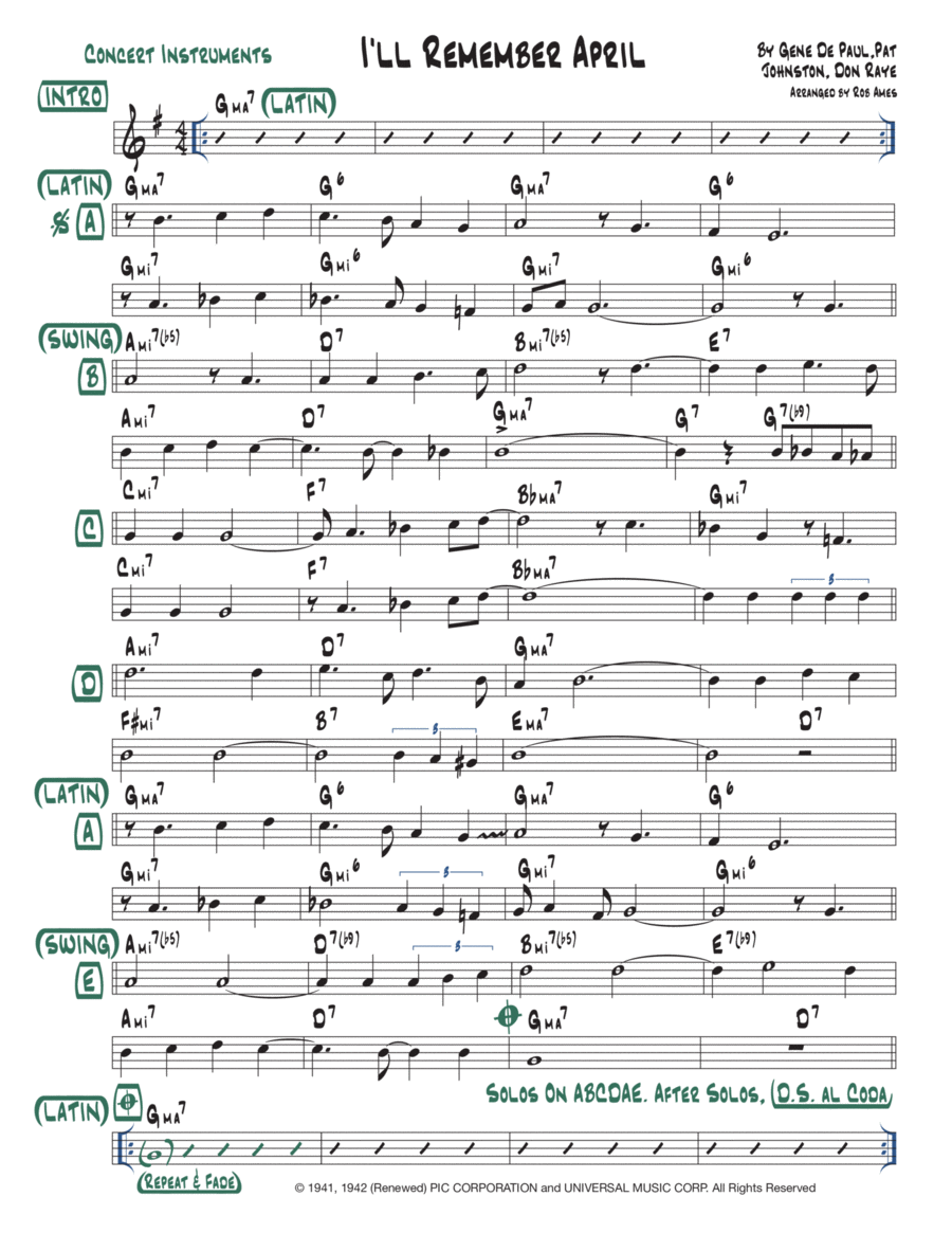 I'll Remember April Voice scores gallery preview page 1