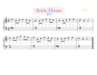 Tetris Theme Song (Korobeiniki) ◊ easiest piano arrangement